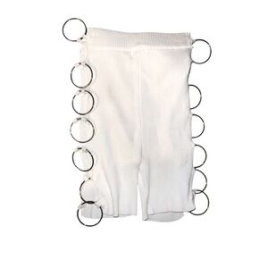 $20 White Silver Hoop Short/Capri Size S